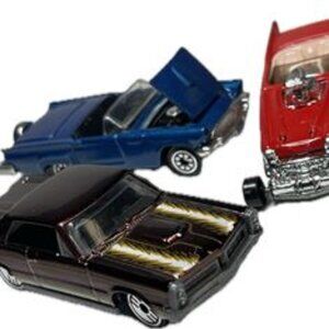 Hot wheels 3 Car Lot - Red, Black, and Blue Classics